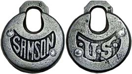 “SAMSON” – “•U•S•” – 2 Pins – Medium Fancy “•U•S•” – Chrome/Nickel