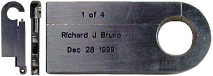 Pin Tumbler Push Key – (Yale Slider) – “Richard J Bruno Dec 28 1999” – “1 of 4”