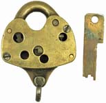 “C. B. HUNT – Patent Model”. 3 3/4″ high x 2 5/8″ wide x 3/4″ deep. Brass body.