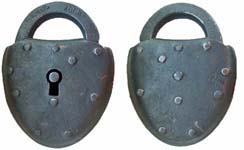 “U.S. MAIL 1862”. 3″ high. All iron. Lever. Post key. “U.S. MAIL 1862” is stampe