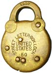 “STREET LETTER BOX LOCK UNITED STATES” – “50” – “1897”