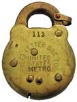 “STREET LETTER BOX LOCK UNITED STATES” – “METRO” – “113”