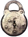“U.S. MAIL – Gaylord Mix & CO” – “1871”. Steel body. Steel shackle. “1871” is st