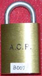 “A. C. P.”. Size: 11B72. Padlock Stamp #: 2156-R. Color: Black.