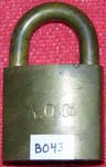 “A. O. Co.”. Size: 4B61. Padlock Stamp #: 0040-E. Color: Green. Elliptical versi