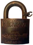 “C.McK.&Co.” – “XLCR TRADE MARK” – “USE NO OIL”. 2″ wide. Brass body. Brass shac