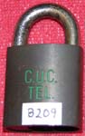 “C.U.C. TEL.”. Size: 2B62. Padlock Stamp #: 1497-E. Color: Green.