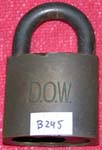 “D.O.W.”. Size: 4B60. Padlock Stamp #: 1535-E. Color: Green.