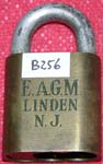 “E.A.G.M. LINDEN N.J.”. Size: 2B69. Padlock Stamp #: ????-F. Color: Green.