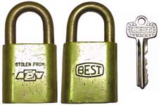 “STOLEN FROM F-A” – “BEST” – Brass Shackle