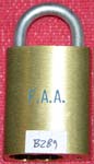 “F.A.A.”. Size: 11B72. Padlock Stamp #: 1173-R. Color: Green.