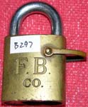 “F.B. CO.”. Size: 2B62-M1. Padlock Stamp #: 0294-E. Color: Green.