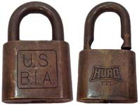 “U.S. B.I.A.” – “HURD…”. 3 1/4″ high. Brass body.