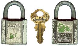 “U.S.A.F.” – “CHICAGO LOCK CO…”. Body Type: Extruded. Body Material: Aluminum.