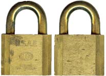 “U.S.A.F. ILCO GENUINE PIN TUMBLER”. Body Type: Extruded. Body Material: Brass.