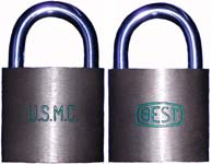 “U.S.M.C.” – “BEST”. Body Type: Solid. Body Material: Brass. Body Size: 1 3/4″Wx