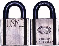 “U.S.M.C.” – “ILCO…”. Body Type: Solid. Body Material: Brass. Body Size: 1 1/8