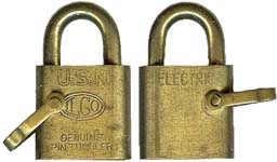 “U.S.N. ILCO…” – “ELECTRIC”. Body Type: Solid. Body Material: Brass. Body Size