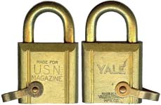 “U.S.N. MAGAZINE…” – “YALE…”. Body Type: Extruded. Body Material: Brass. Bod