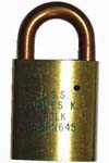 “U.S.S. JAMES K. POLK SSBN645”. Brass body. Bronze shackle.