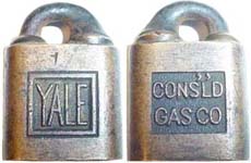 “YALE” – “CONS’L’D GAS CO” – “1”