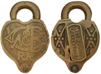 “CW&B RR” – “TO GET KEY OUT CLOSE THE LOCK”