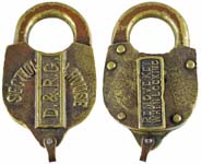 “D&RG” – “SECTION TOOL HOUSE” – “REMOVE KEY WHEN LOCKING” – Brass Shackle