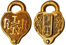 "L&NRR" - "TO GET KEY OUT CLOSE THE LOCK"