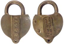 “L&NRR” – “TO GET KEY OUT CLOSE THE LOCK” – Round Shackle – Case Style 2