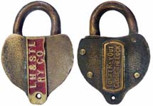 “LH&STLRYCO” – “TO GET KEY OUT CLOSE THE LOCK”