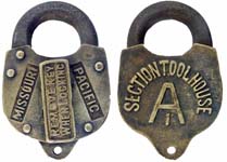 “MISSOURI PACIFIC” – “SECTION TOOL HOUSE A 1” – “REMOVE KEY WHEN LOCKING”