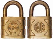 “THE MK AND T” – “SIGNAL DEPT” – “YALE” – Brass Shackle