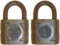 “NICKEL PLATE RR” – “SIGNAL DEPT” – “YALE”