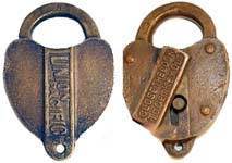 “UNION PACIFIC” – “CLOSE THE LOCK TO GET KEY OUT”