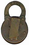 “S.P.CO.” – “EAGLE SIX LEVER”. Stamped Brass body. Brass shackle. Post key. “S.P