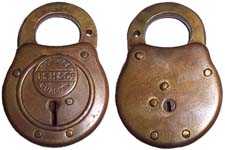 “J.S.H&Co SERVICE QUALITY”. 3 1/4″ high x 2 1/4″ wide x 9/16″ deep. Brass body.