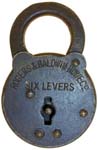 “ROGERS & BALDWIN HDWE Co SIX LEVERS” – Barrel Key