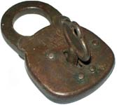 “T. M. C. SIX LEVER KANSAS CITY MO” – Barrel Key. 3″ high. Stamped Steel body. S