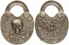 ☠ – Skull and Crossbones – “NHCo” Reverse – Curved Recess Shackle