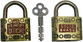 “REG US PAT OFF OFFICIAL” – “SOLID BRASS”