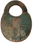 “J. B. & J. M. CORNELL 141 CENTER St N.Y.”. Brass body. Brass shackle. Catalog #