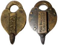 “UNION PACIFIC” – “PUSH SHACKLE IN TO GET KEY OUT” – “SWITCH”