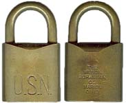 “U.S.N.”. Body Type: Solid. Body Material: Brass. Body Size: 1 1/2″Wx2 1/2″H. Sh