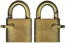 “U.S.N.”. Body Type: Solid. Body Material: Brass. Body Size: 1 3/4″Wx2 3/4″H. Sh